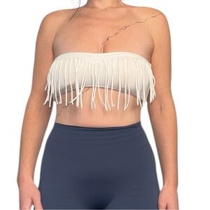 Hot Topic White Fringe Bandeau